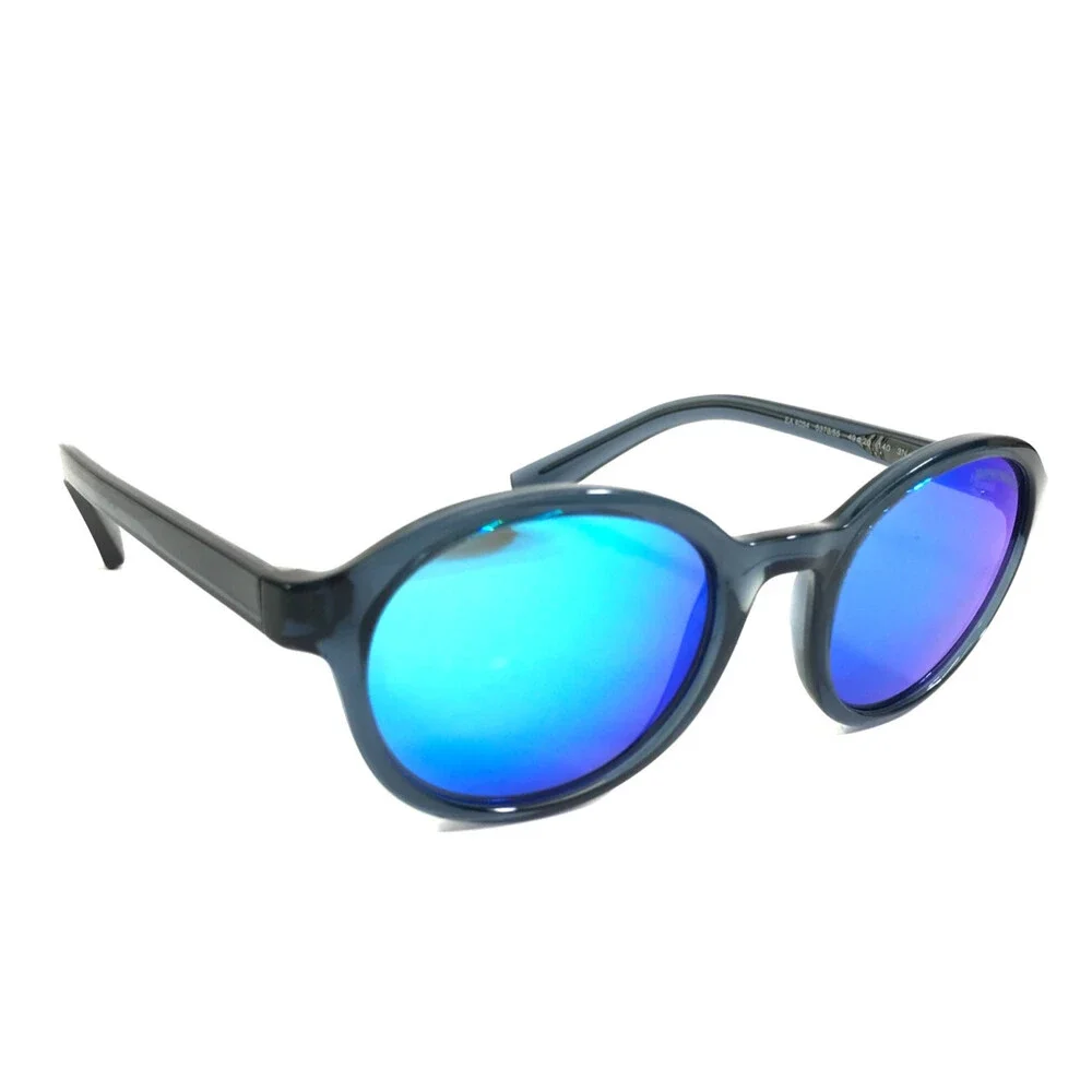 Emporio Armani Sunglasses EA4054 5373/55 Blue Round Frames w/ Mirror Blue Lenses
